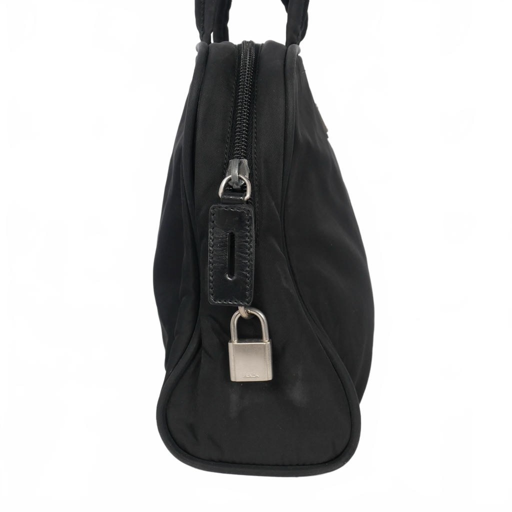 PRADA Triangle Plate Tessuto Handbag Square Black Women s thumbnail 3