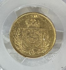 ??1880 BRAZIL 10000 REIS⭐GOLDCOIN PCGS AU55⭐AGW: 0.2643oz⭐ 5391.60 per troy oz