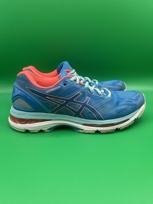 ASICS GEL NIMBUS 19 T750N Woman's Blue Salmon Running Athletic Shoes SZ 8.5