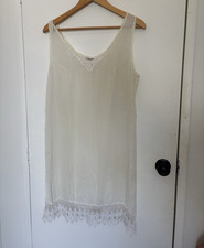 Cher Jacques Vintage Ivory Slip Chemise Lingerie Vintage Style with Lace Trim