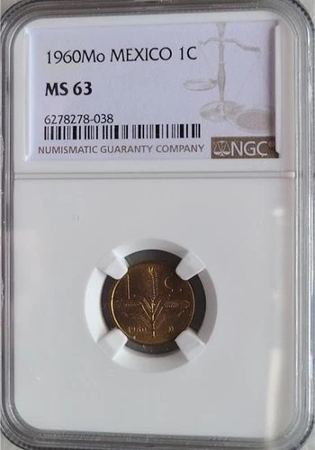 Mexico 1 Centavo 1960 Mo NGC MS 63