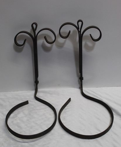 Vintage Wrought Iron Hanging Plant Pot Holders Holds 5.75"-6" Pots Planters