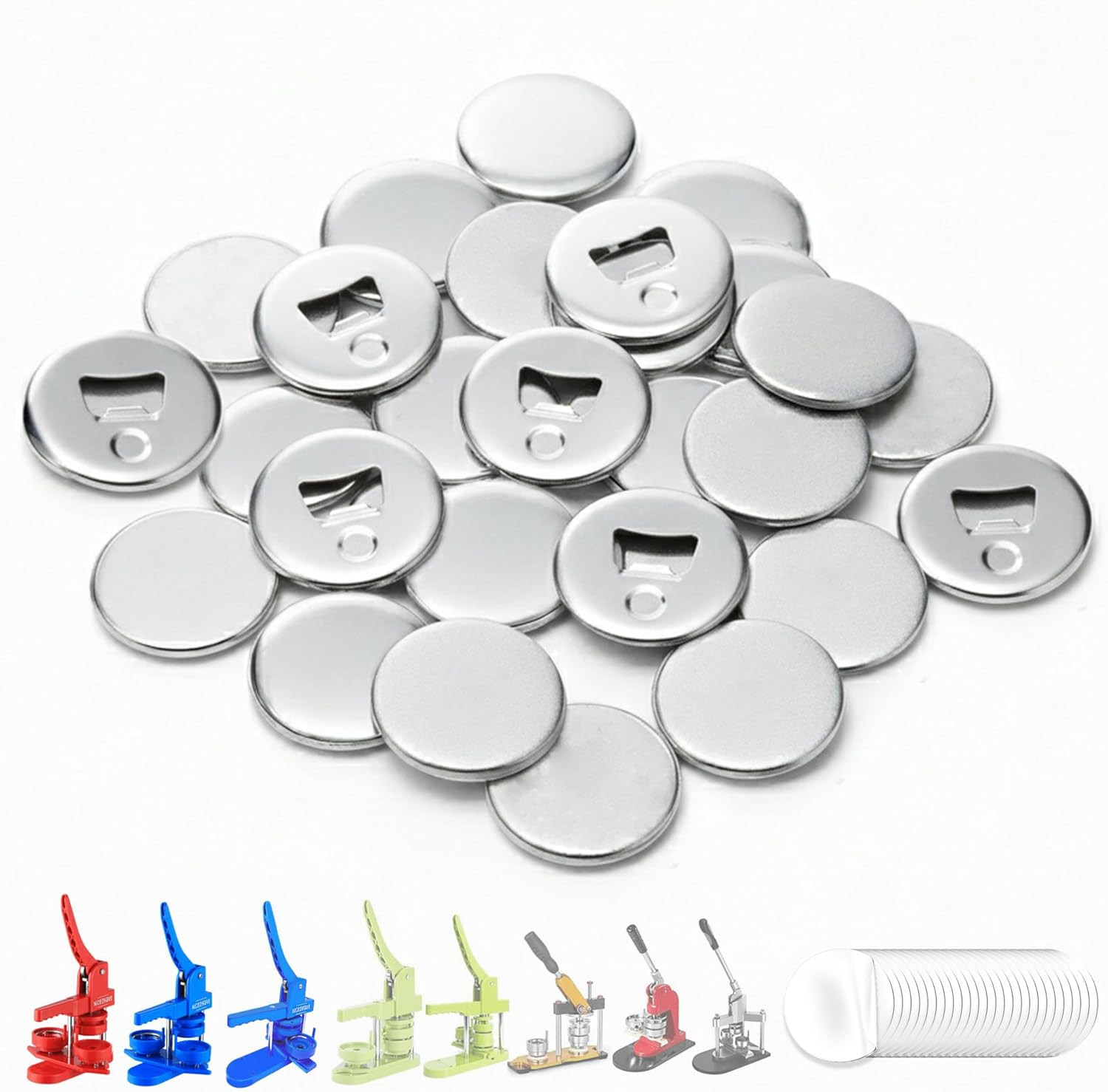 25 Sets Bottle Opener Buttons 2.25 Inch (58Mm) - Button Make