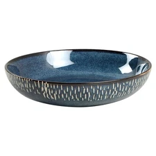Gibson Designs Matisse Cobalt Blue Pasta Bowl 11648117