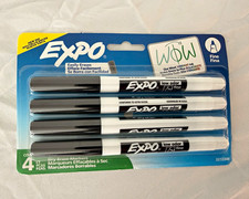 EXPO Low Odor Dry Erase Markers Black 4 Count, Model/MPN 86661