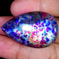 Labradorite Pear Cabochon Treated Loose Gemstone 70.60 CT (25x42x7 mm) AD46