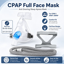 CPAP Full Face Mask Anti Snoring Sleep Apnea APAP BIPAP Nasal Respirator
