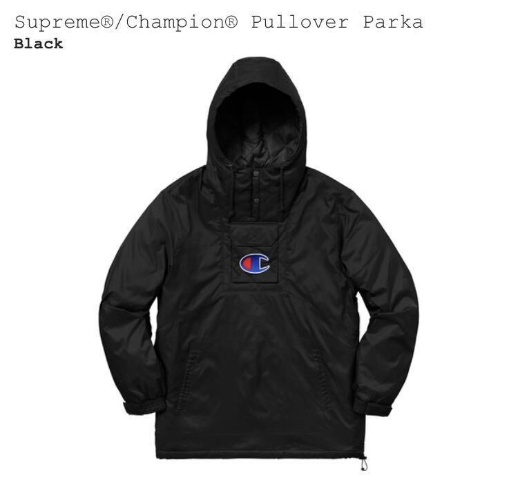 18SS New Supreme Champion Pullover Parka BLACK S Size Supreme 