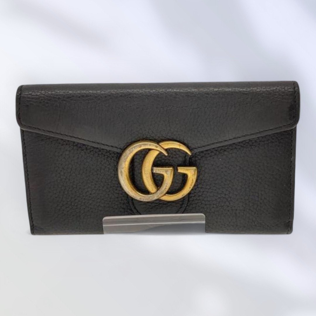 Gucci GG Marmont Black Leather Long Waist Belt for Men-image
