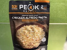 Peak Refuel Chicken Alfredo Pasta Freeze Dried Meal – 2 Servings – 53g Protein