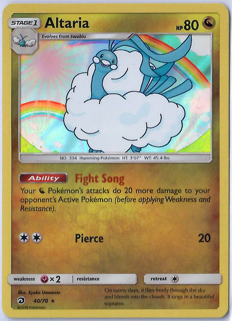 Altaria #40/70 Dragon Majesty Holofoil Pokemon TCG