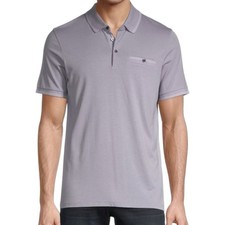 Ted Baker London Tortilla Purple Tipped Polo Shirt Men's Size 4 L Short Sleeve