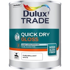 Dulux Trade Quick Dry Gloss - Water Based Paint - Pure Brilliant White