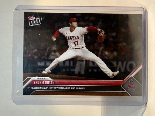 2023 MLB Topps Now #683 Shohei Ohtani 1st Ever 40 HR And 10 Wins
