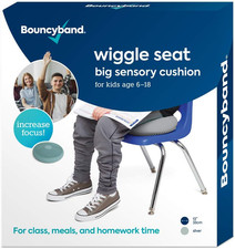 Bouncyband   Wiggle Seat   Silver, 13  D   Large Sensory Cushion for Kids