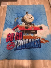 Thomas Friends Tank Engine Blue Comforter Blanket 2014 64x87 Train