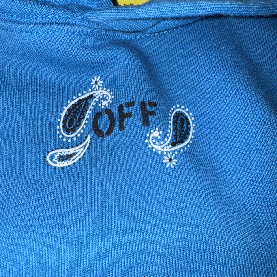 $410 Off-White Kids Boys Blue Logo Shape Zip-Up Hoodie Sweater Size 6 - Image 2 of 4