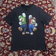 Vintage 2006 New Super Mario Bros Luigi Nintendo Promo Video Game Tee Y2K 2000s