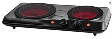 Countertop Infrared Double Burner, 1700W Electric Hot Plate and Portable Stove w