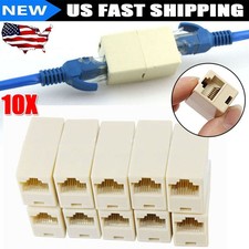 10Pcs of RJ45 Inline Coupler Cat6 Cat5e Cat5 Ethernet LAN Network Cable Adapter