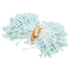 3mm Double Heads Flower Stamen, 300 Pcs Artificial Flower Pistil, Light Blue