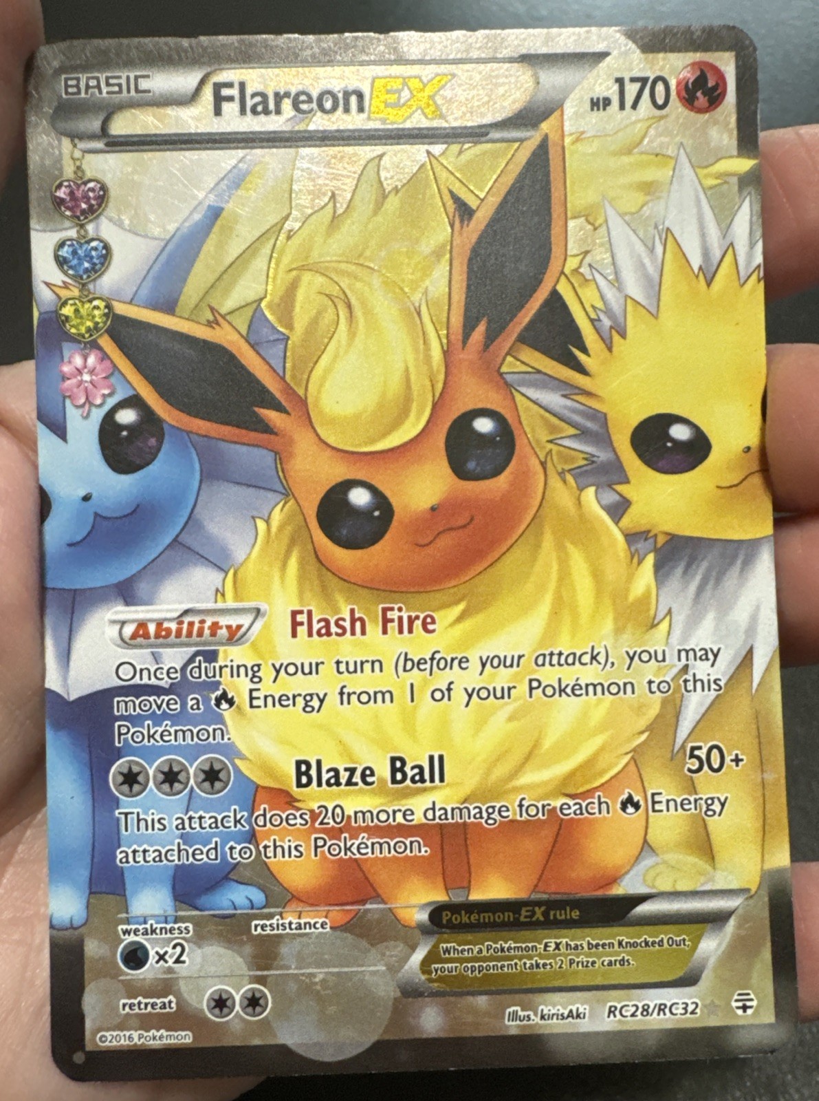 Flareon ex RC28/RC32 Generations: Radiant Collection Full Art Pokemon Card