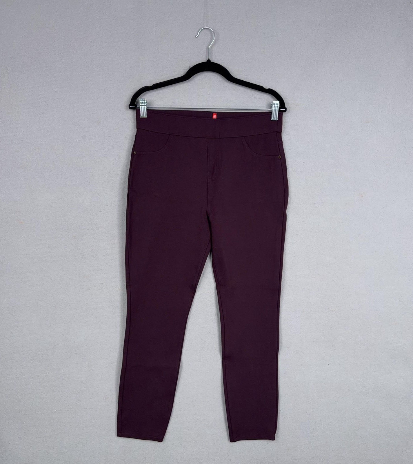 Spanx Pants Womens Large Purple Pull On Ponte Skinny Leg High Rise Shaping