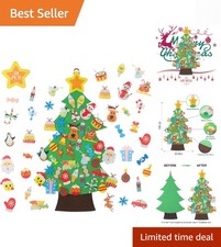 Interactive 3.1 FT Felt Christmas Tree for Toddlers with 38 Detachable Ornaments