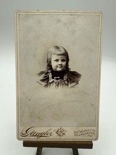Antique Circa 1880s Cabinet Card Young Victorian Era Little Girl Harrisburg PA