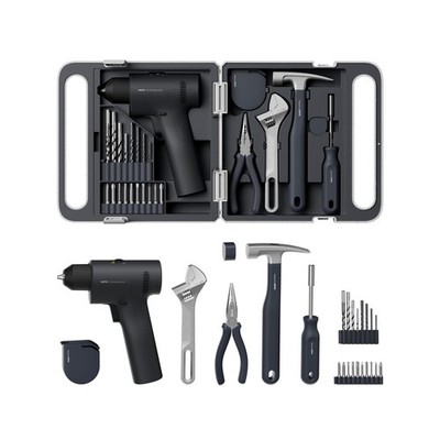 HOTO 25PCS Household Tool Kit with 16V Brushless Drill, 3/8  Keyless Chuck
