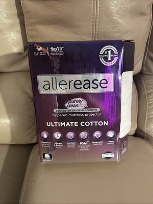 NEW FULL AllerEase Ultimate Cotton Zippered White Mattress Protector