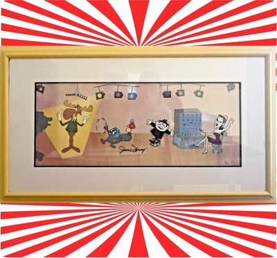   Jay Ward Rocky Bullwinkle Boris Natasha signed June Foray animation Cel