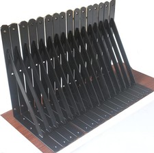 8 Pack L12 X H 8" Black Heavy Duty Shelf Brackets with Screws Metal Shelf Bracke