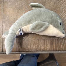 Vintage Sea World Dolphin Gray White Souvenir Plush Stuffed Animal 1988