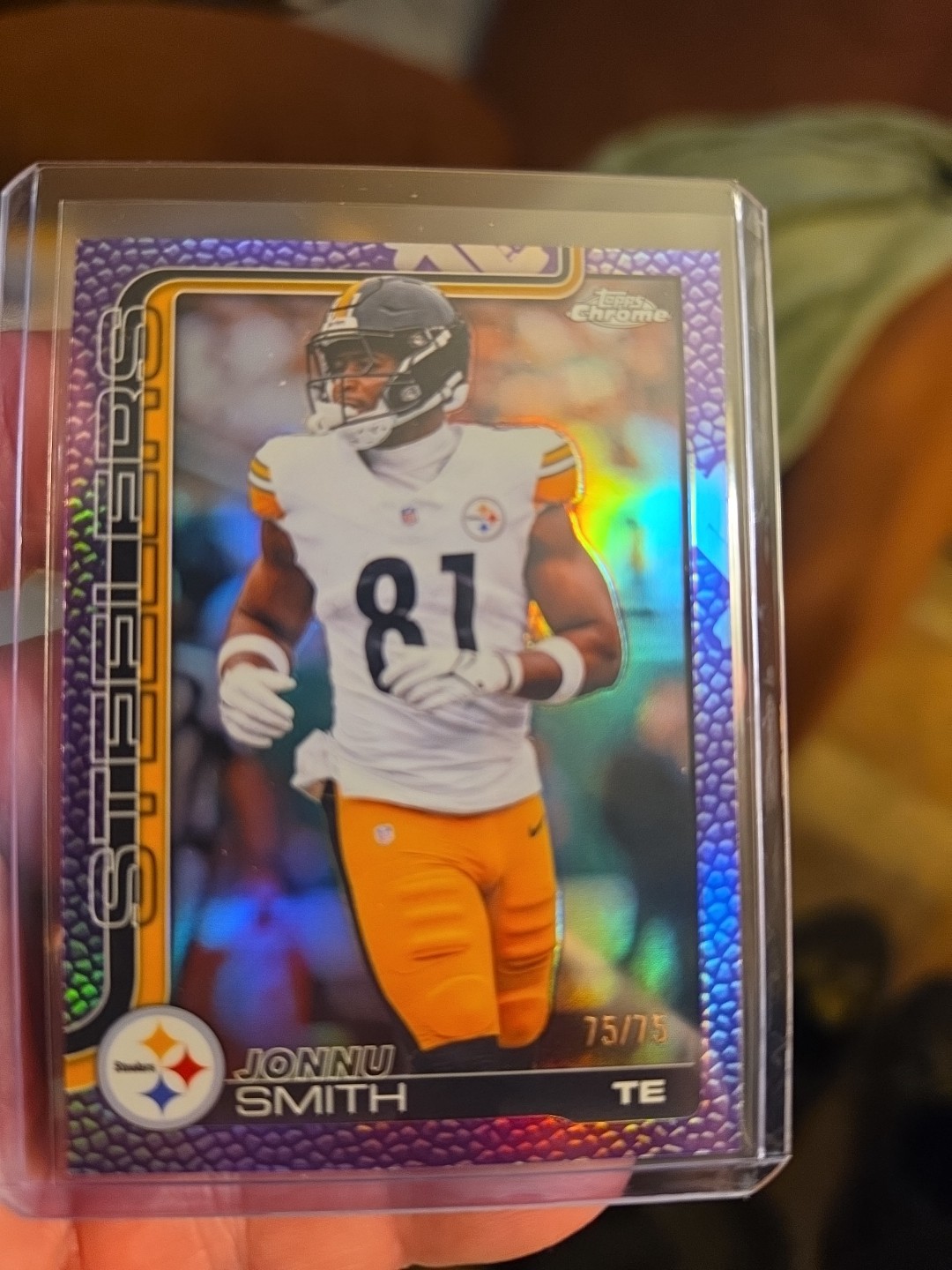 2025 Topps Chrome Jonnu Smith TRUE PURPLE 75/75 #257 Pittsburgh Steelers SSP