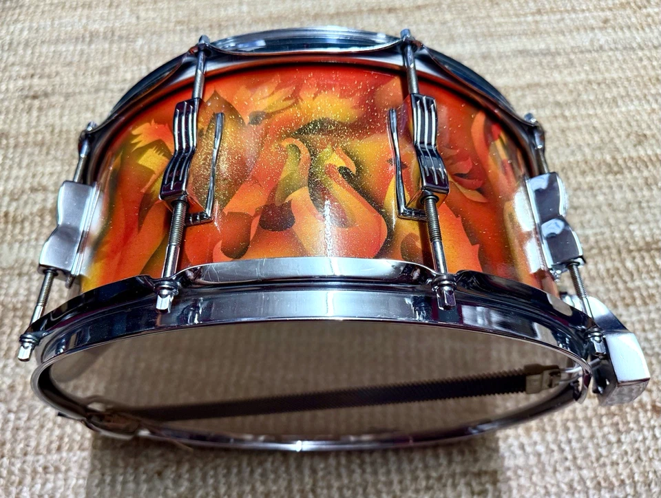 TOP 70´s Vintage LUDWIG Snare Snaredrum 14x6,5 Maple Classic blue olive