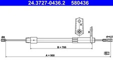 Handbremsleitung 24.3727-0436.2 ATE für MERCEDES-BENZ C-KLASSE C-KLASSE T-Model