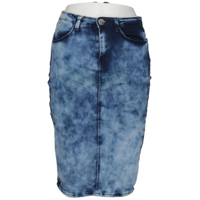 Threadbare, Jeansrock, Größe: L, Blau, Baumwolle/Elasthan/Polyester, Batik #GZH