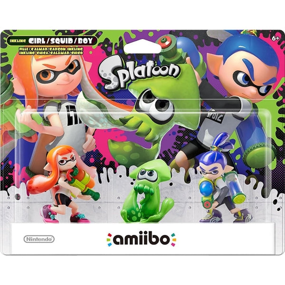ガール　ボーイ　イカ　インクリング　amiibo Inkling Girl + Squid + Boy Amiibo 3-Pack - Splatoon Series