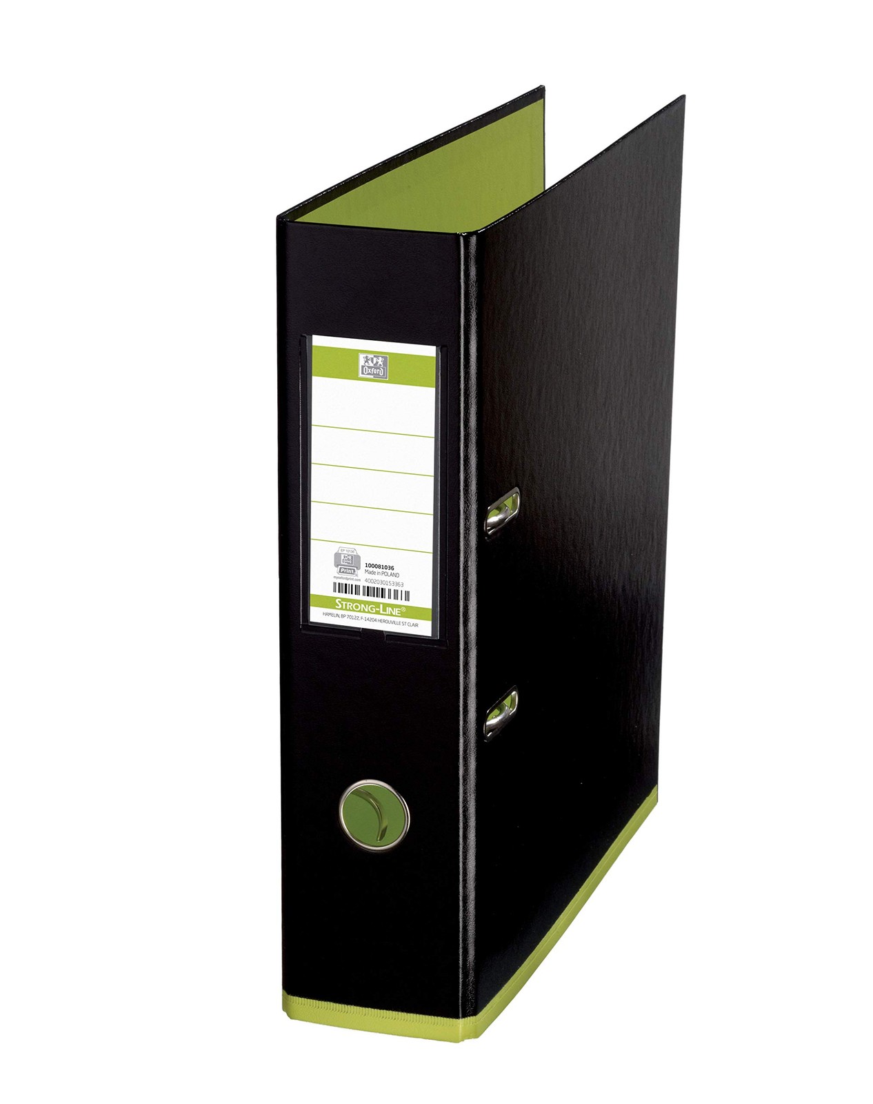 Elba A4+ MyColour Lever Arch File, 80 mm Spine, Black/Lime (1 Folder), Pack of 1