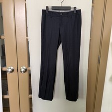 Banana Republic Womens 2P Petits Navy Blue Plaid Logan Fit Wool Blend Slacks