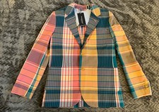 NWT Boys 14 (8-10) Vineyard Vines Madras Blazer Jacket Cayman Plaid $169.99 (C3)