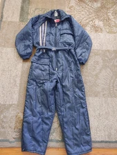 JC Penney Snowmobile Snowsuit Mens Large Navy Blue Zippered Legs Winter Ski Cold