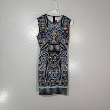 Clover Canyon Dress Womens Small Paisley Sheath Sleeveless Mod Made in USA