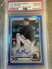 2020 Bowman Chrome Draft Max Meyer Blue Refractor Auto RC/150 PSA 10 GEM MINT💎