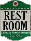 Vintage Texaco Restroom Embossed Metal Sign