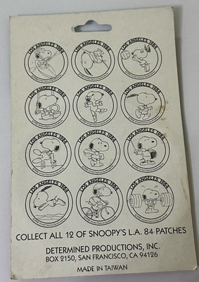 Snoopy Peanuts Running Marathon Iron Sew On Patch 1984 Los Angeles