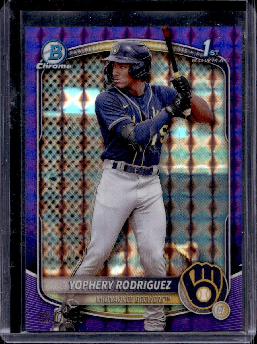 Yophery Rodriguez 2025 Bowman Chrome #BCP-36 Purple Geometric Refractor /250