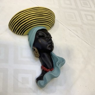 Beautful Duron Chalkware Woman's Head Wall Plaque with stunning colours