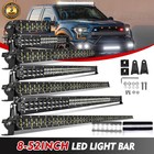 Dual Row 15/20/24/28/33/42/52 Led Light Bar Spot Flood Offroad Driving Truck 4WD